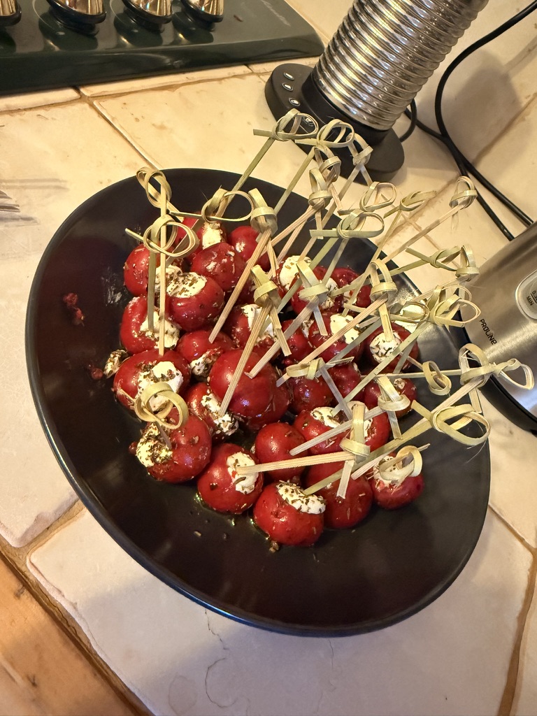 Canapés being prepared in the Maison Mo kitchen