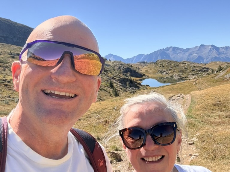 Mo and Tim at Lac Besson, near Alpe d'Huez